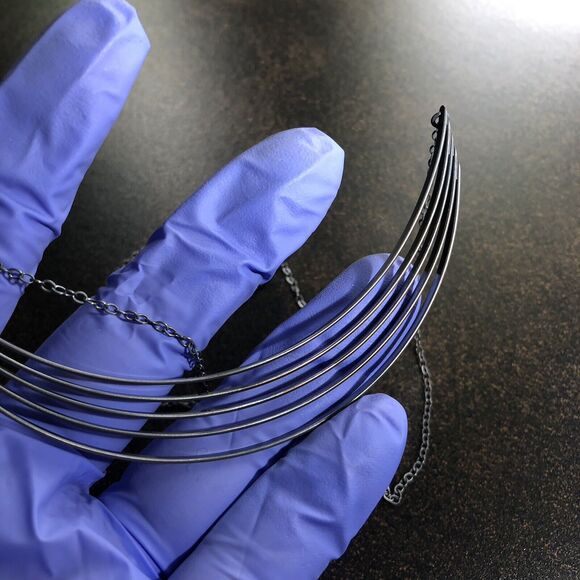 Sterling Silver Arc Boho Necklace Handmade Southwest Chic Unique Design - Picture 6 of 7